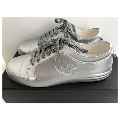 chaussures femmes chanel|basket chanel femme argent.